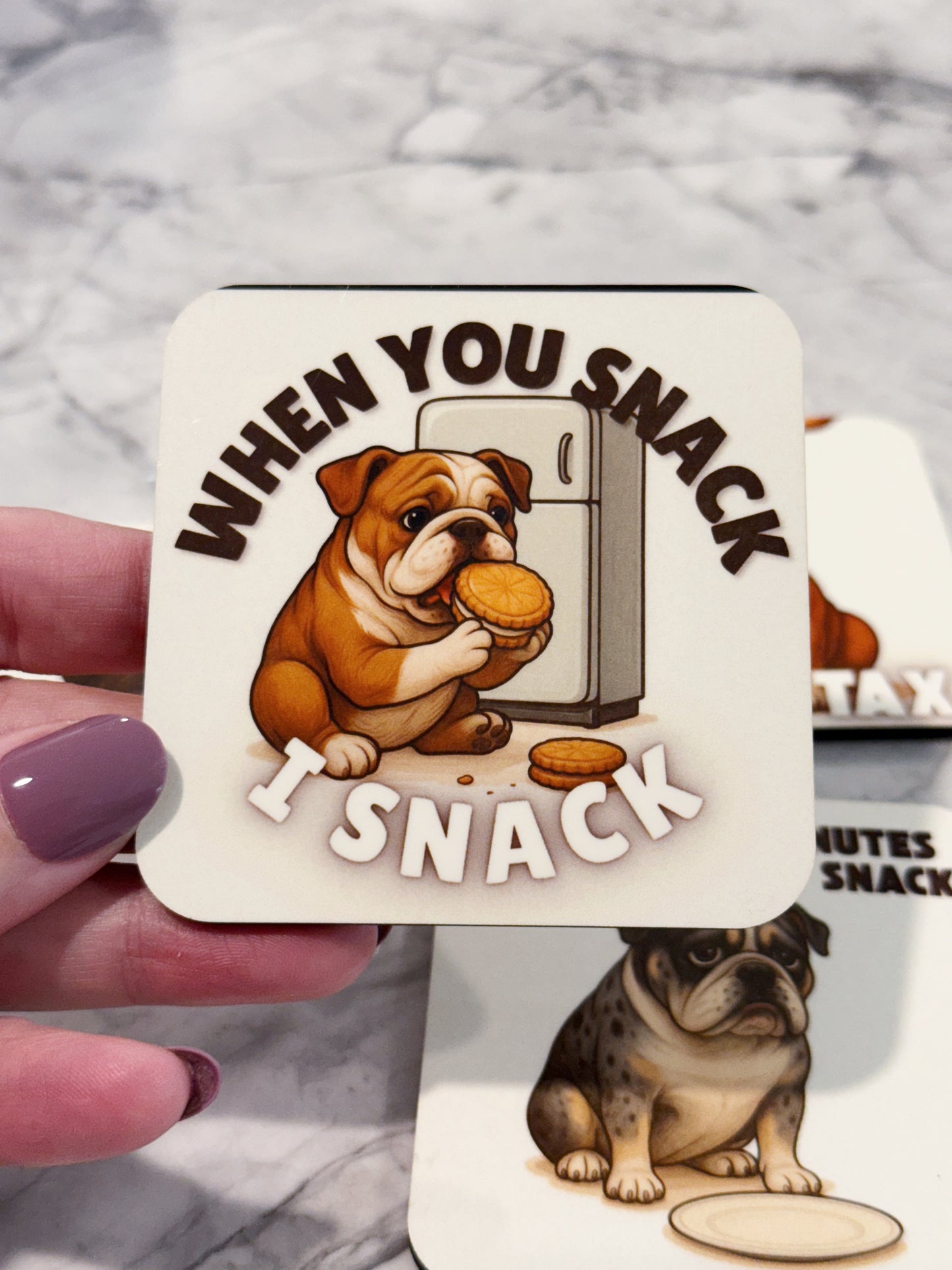 Bulldog Snack Magnet Set – 4 Piece Set