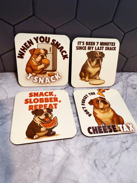 Bulldog Snack Magnet Set – 4 Piece Set