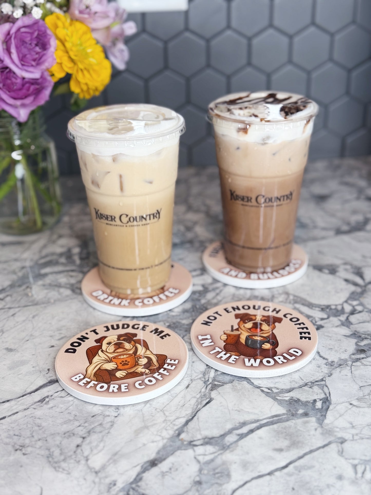 Bulldog Coffee Coaster Set – 4 Piece