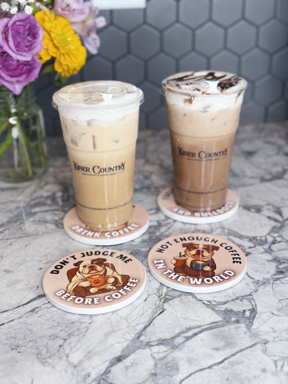 Bulldog Coffee Coaster Set – 4 Piece