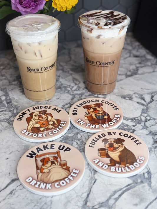 Bulldog Coffee Coaster Set – 4 Piece