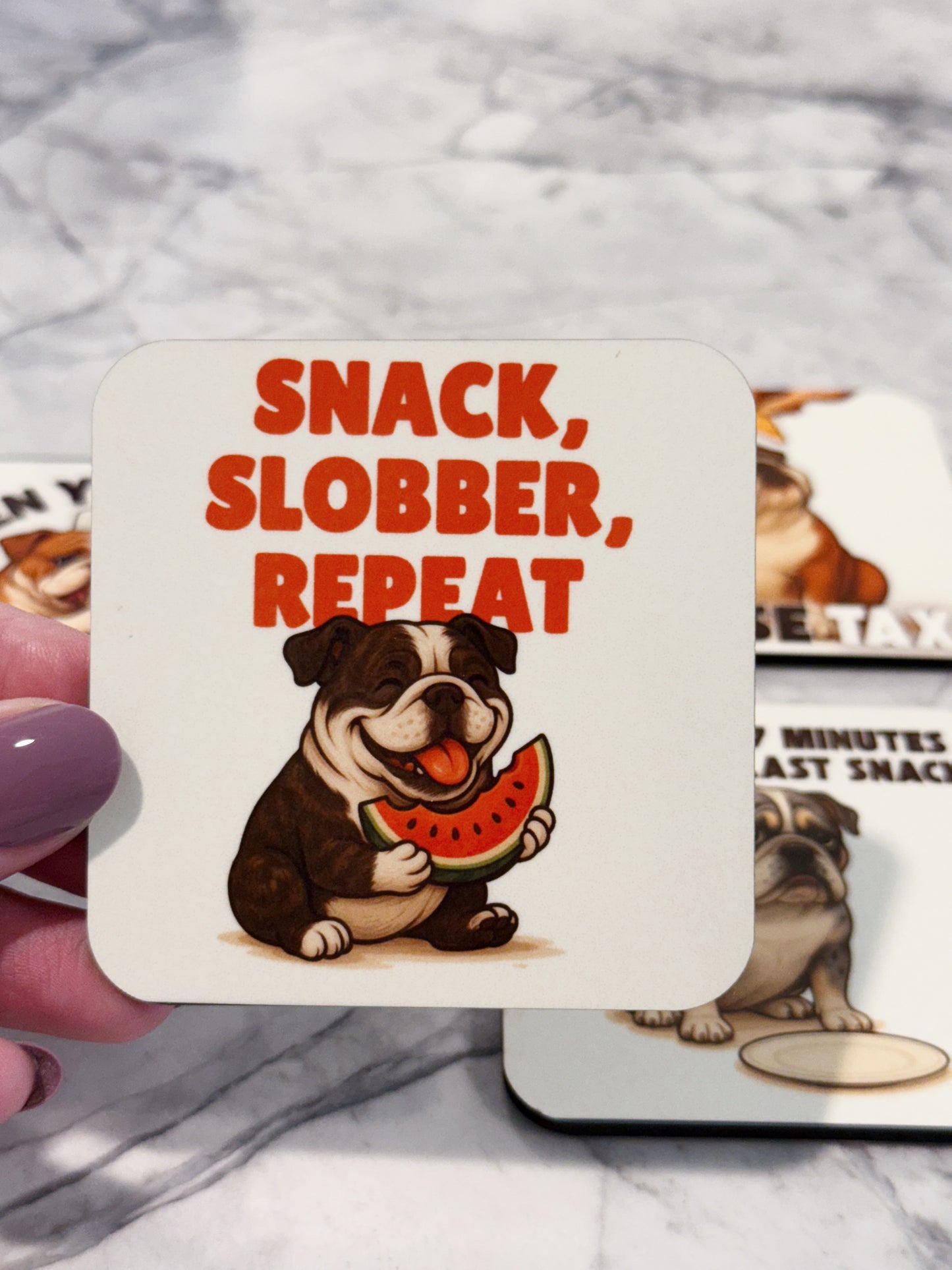 Bulldog Snack Magnet Set – 4 Piece Set